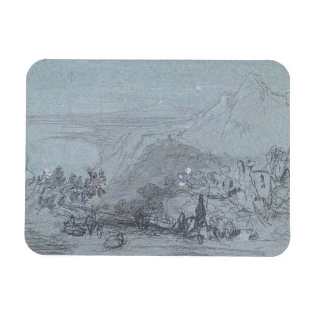 Ímã Taormina, de "Views of Sicily" (giz e guache) (Horizontal)