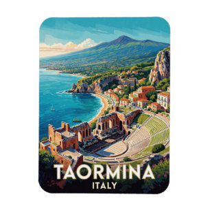 Ímã Taormina Itália Teatro Grego Cena de Viagem 🏛️