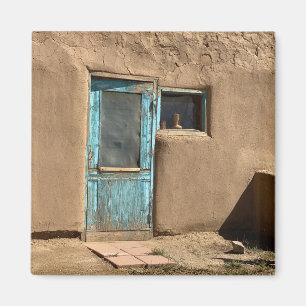 Imã Taos Pueblo Fotografia da Porta Turquesa
