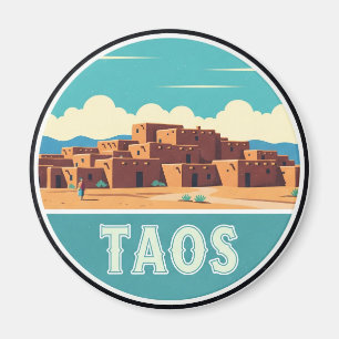 Imã Taos Pueblo New Mexico Watercolor