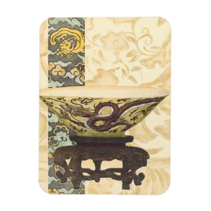 Ímã Tapeçaria Asiática com Design de Bowl e Dragão