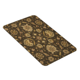 Ímã Tapeçaria floral dourada verde florestal