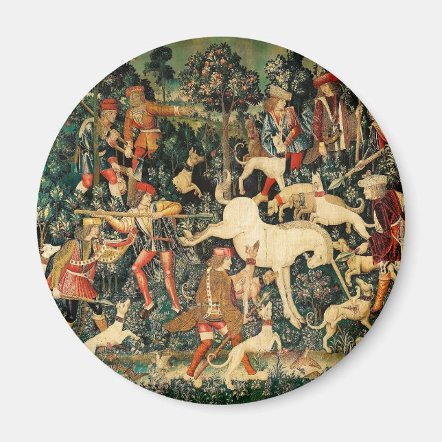Imã Tapeçarias do Unicórnio Medieval Clássico Defende  (Frente)