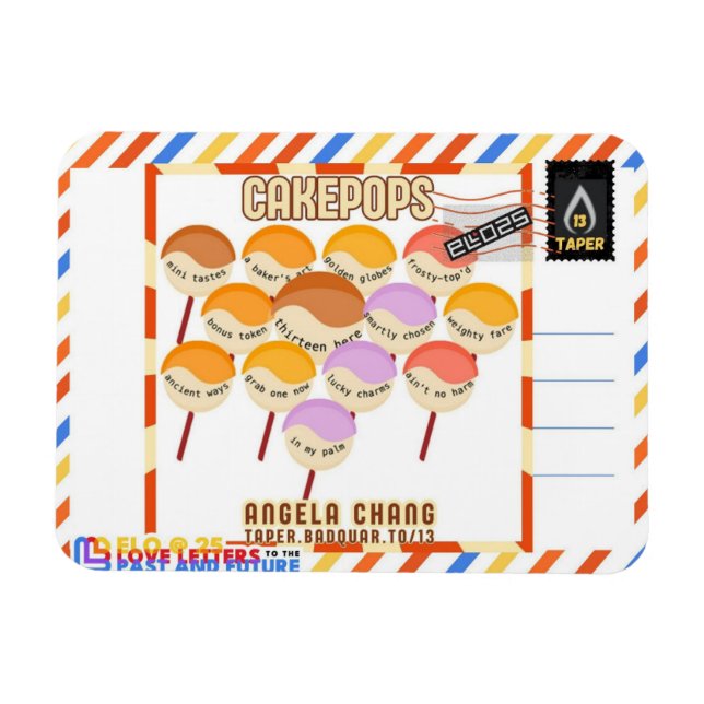Ímã Taper:CakePops Hello From ELO2025 (Horizontal)