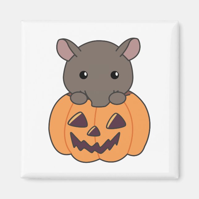Imã Tapir No Feliz Dia Das Bruxas De Pumpkin Cute Tapi (Frente)
