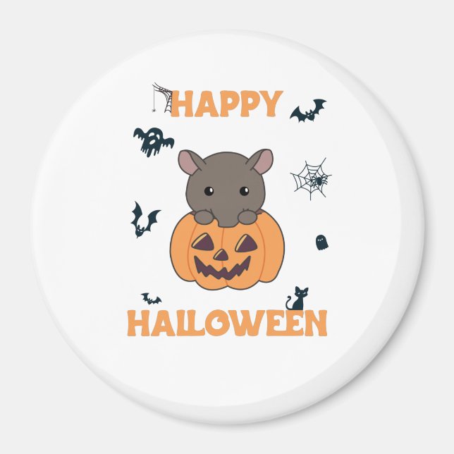 Imã Tapir No Feliz Dia Das Bruxas De Pumpkin Cute Tapi (Frente)