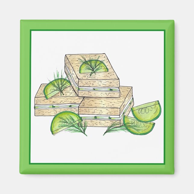 Imã Tarde Festa de Tea Festa de Pepino Dill Sandwich (Frente)