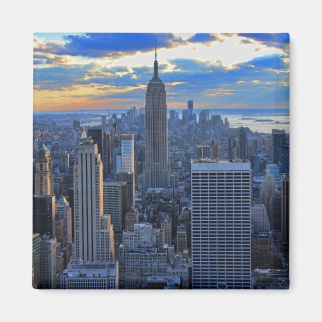 Imã Tarde tarde NYC Skyline à medida que o pôr do sol  (Frente)