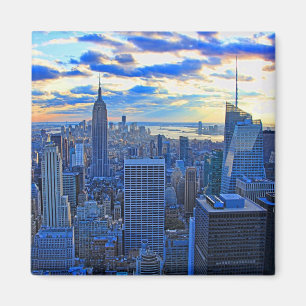 Imã Tarde tarde NYC Skyline à medida que o pôr do sol