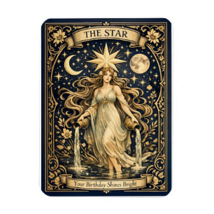 Ímã Tarot Art Nouveau Aniversário Estrela Celestial