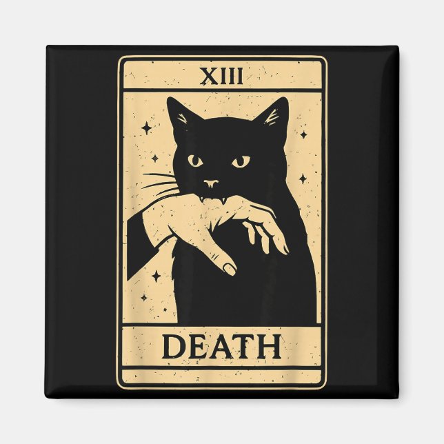 Imã Tarot Card Black Cat Occult Witchy Black Cat Tarot (Frente)
