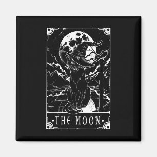 Imã Tarot Card Crescent Moon E Black Cat Witat Hat