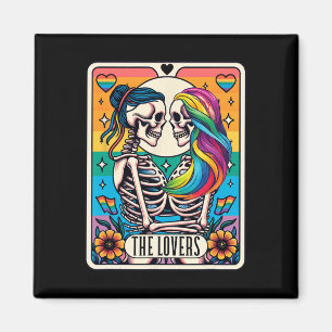 Imã Tarot Card Os Amantes Arco-Íris Beijando A Pele Lé