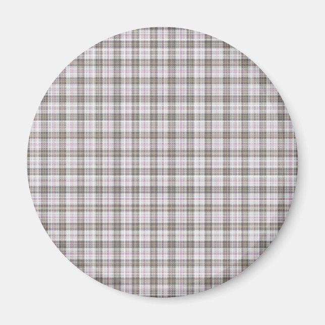 Imã Tartan de moda cinza (Frente)