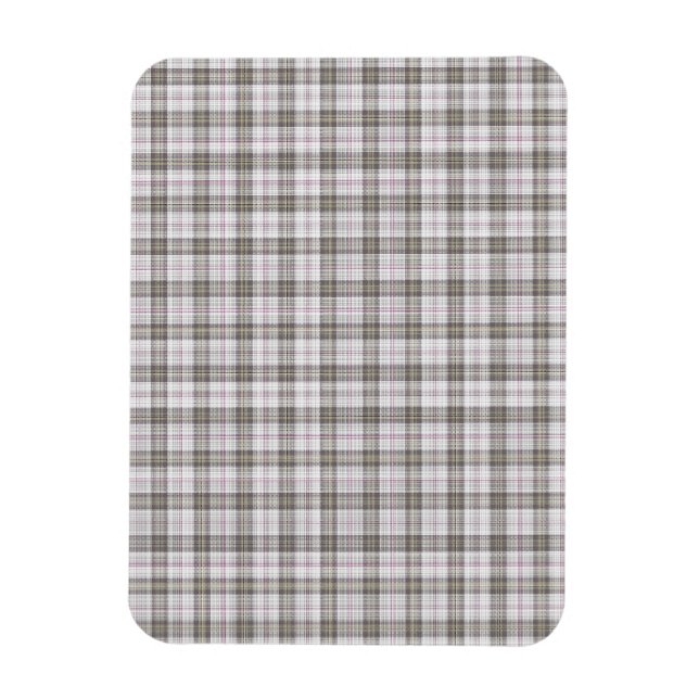 Ímã Tartan de moda cinza (Vertical)
