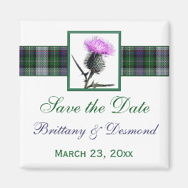Imã Tartan e Thistle Wedding Salvem o Magnet Data