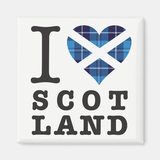 Imã Tartan Heart - Love Scotland (Frente)