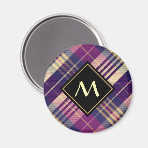 Imã Tartan roxo, Dourado e azul