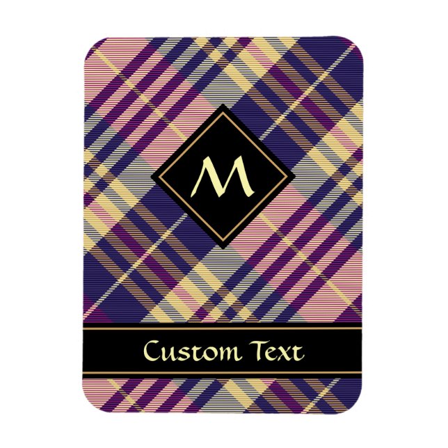 Ímã Tartan roxo, Dourado e azul (Vertical)