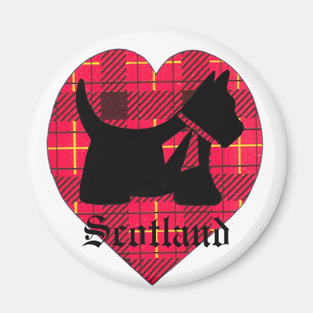 Imã Tartan Scottie Dog Magnet (Frente)