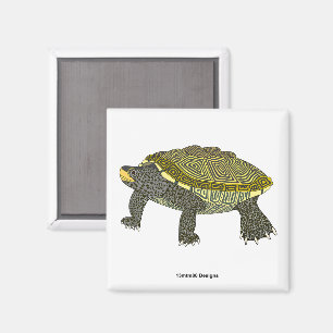 Imã Tartaruga (branca) - ímã quadrado