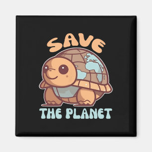 Imã Tartaruga Com Proteção Ambiental Da Terra Poupe
