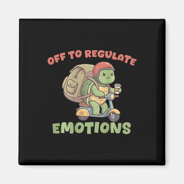 Imã Tartaruga Engraçada de Patinete Humor Para Regular (Frente)