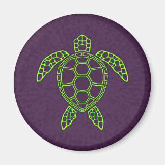Imã Tartaruga Marinha com Design de Lava Neon Verde