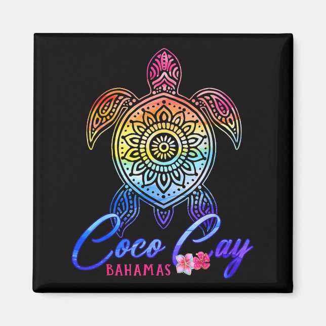 Imã Tartaruga marinha tie dye coco cay  (Frente)