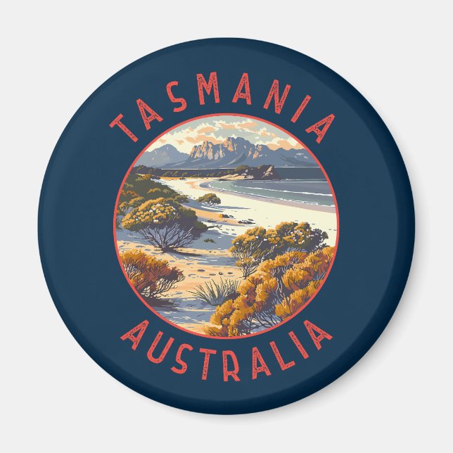 Imã Tasmânia Austrália Circular Retrovisível (Frente)