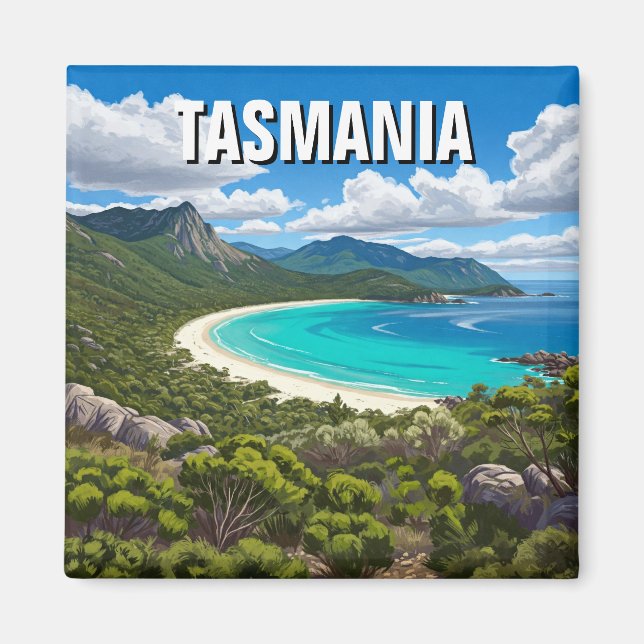 Imã Tasmania Wineglass Bay Viagem da Austrália (Frente)