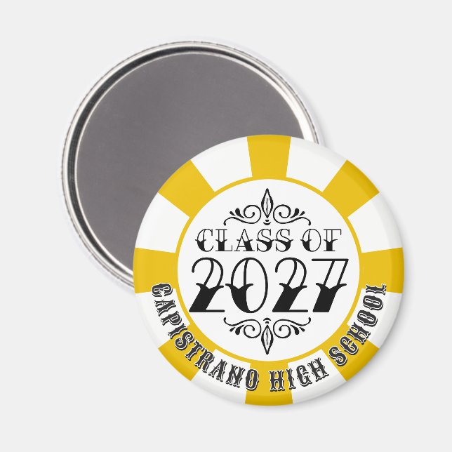 Imã Tat-Style Gray Turma de 2027 Graduação (Front/Back)