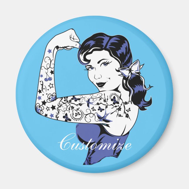 Imã Tattoo Girl Arm Up Thunder_Cove (Frente)