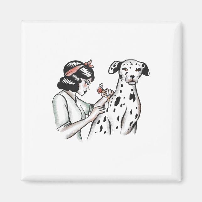 Imã Tatuador Com Cachorro Leal Para Mulheres _1 (Frente)