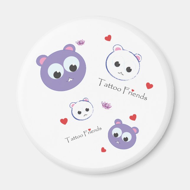 Imã Tatuagem Amigos Roxo (Frente)
