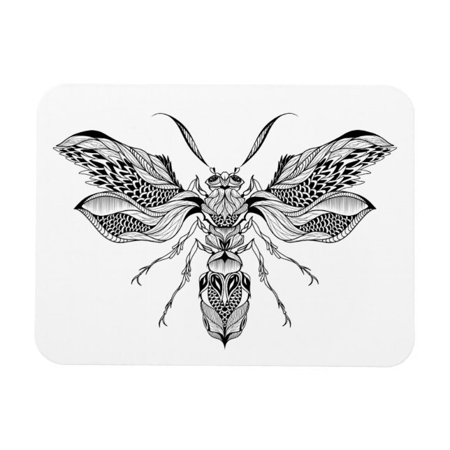 Ímã Tatuagem De Bee-Wasp (Horizontal)