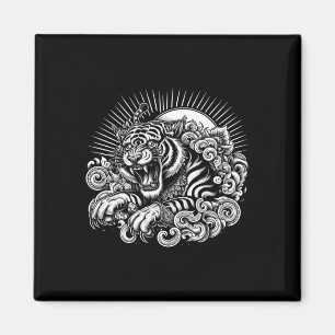 Imã Tatuagem de luta de MMA Muay Thai Tigre Rugido Kic