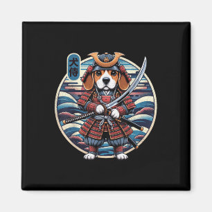 Imã Tatuagem do cão Samurai japonês, Beagle Kawaii Nin