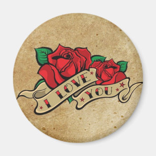 Imã Tatuagem Eu Te Amo Rosa Magnet