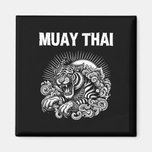 Imã Tatuagem Língua Muay Thai Rugido de Tigre Kickboxi