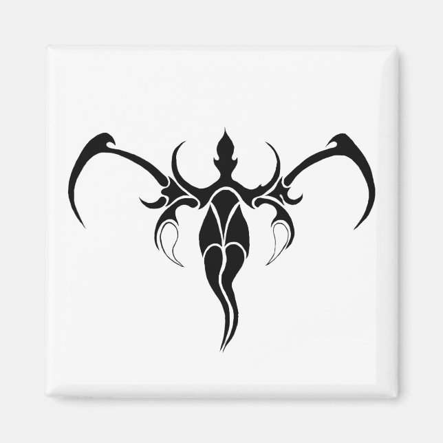 Imã Tatuagem Tribal do Elefante - Preto e branco (Frente)