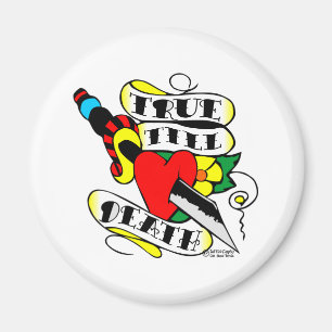 Imã Tatuagem velho de Skool verdadeiro até o coraçã