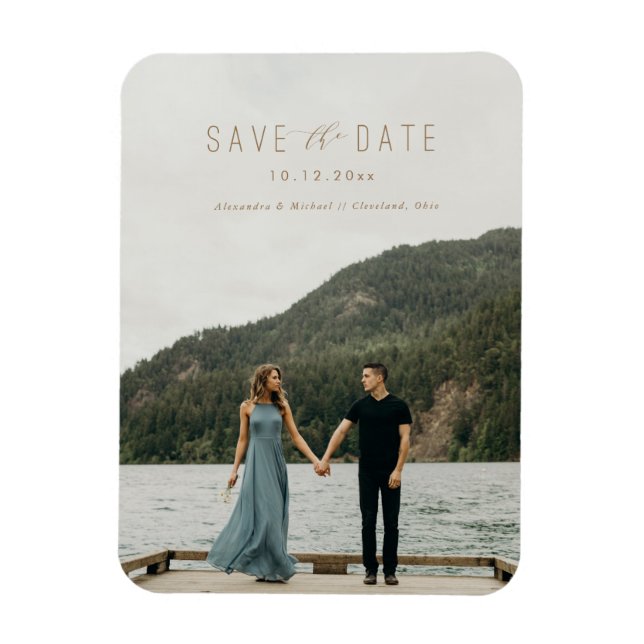 Ímã Taupe de Imã salve a data Escrevendo moderna (Vertical)