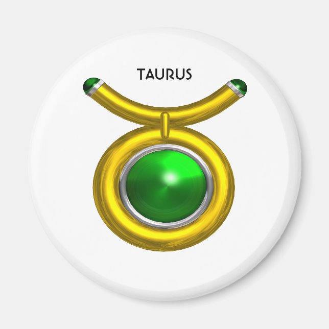 IMÃ TAURUS/DOURADO,VERDE EMERALD ZODIAC SINAL JEWEL (Frente)