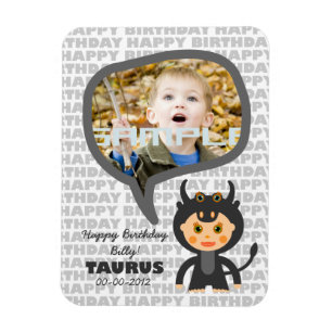 Ímã Taurus Happy Birthday Keepsake for kids