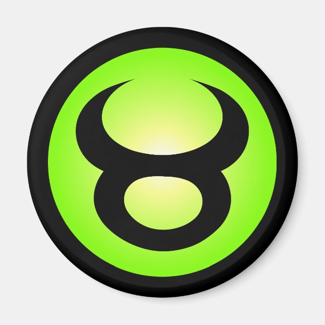 Imã Taurus Horoscope Sinal Verde Sol (Frente)