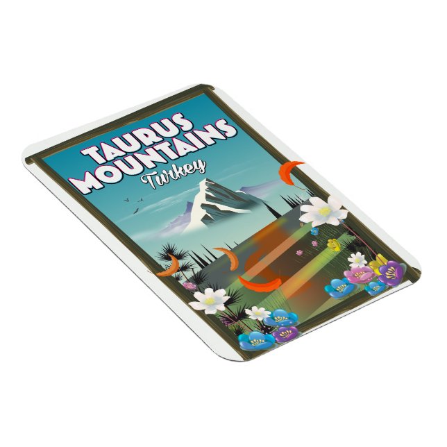 Ímã Taurus Mountain Turkey poster de viagens. (Lado Direito)