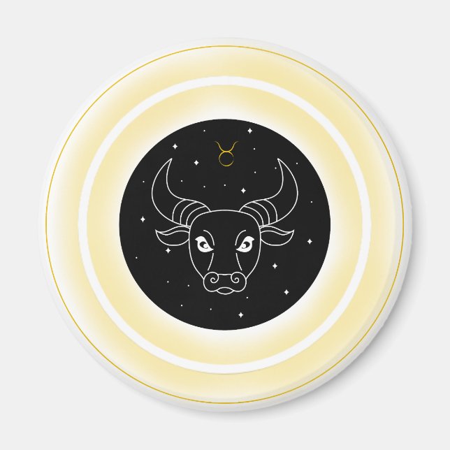 Imã Taurus Symbol – Minimal Astrology Emblem (Frente)