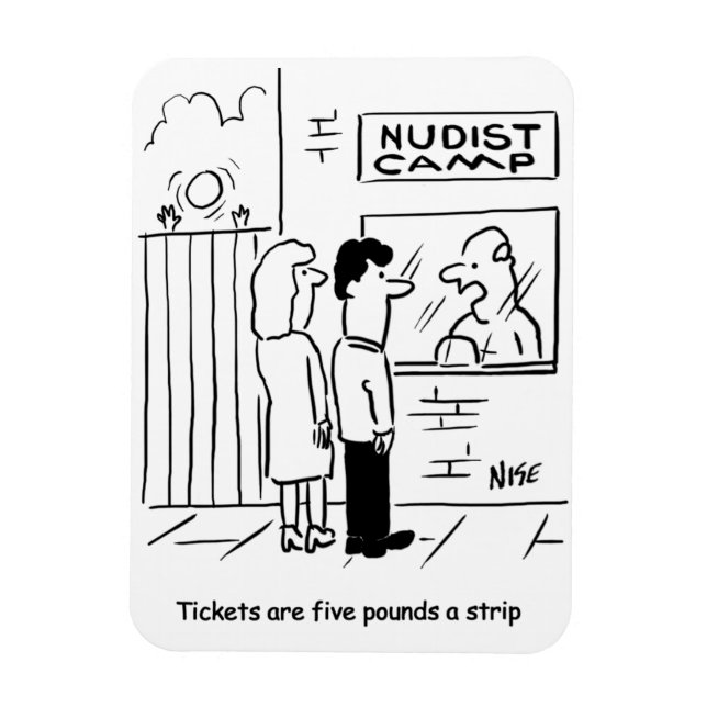 Ímã Taxa de entrada do Campo Nudista - £5 a strip -  (Vertical)