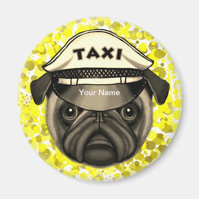 Imã Taxi Pug (Frente)